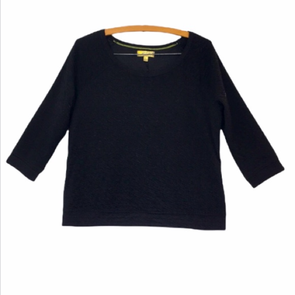 Princess Vera Wang classic chic Black Scoop Neck Long sleeve top XL EUC